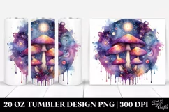 Vibrant Celestial Mushroom Clipart 20 Oz Tumbler Product Image 1