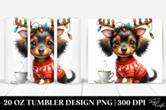 Expressive Dachshund with Reindeer Horns, PNG Product Image 1