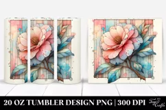 Colorful Camellia on White Background | 20 oz Tumbler Product Image 1
