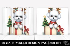 Baby Bichon Frise with Reindeer Horns, PNG Product Image 1