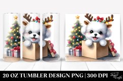 Baby Bichon Frise with Reindeer Horns, PNG Product Image 1