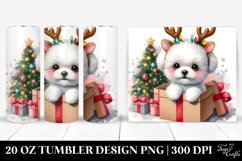 Baby Bichon Frise with Reindeer Horns, PNG Product Image 1