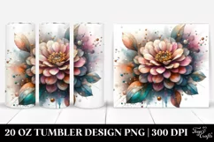 Small Stained Zinnia, Pastel 20 Oz Tumbler Product Image 1