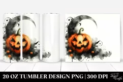 Simple Washed Watercolor JACK-O'-LANTERN Tumbler Product Image 1