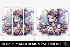 Colorful Baby Unicorn with Renaissance Fair. 20 oz Tumbler Product Image 1