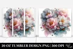 Glossy Peonies in Summer 20 Oz Tumbler Product Image 1
