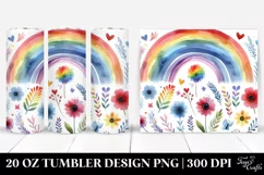 Colorful Simple Watercolor Rainbow | 20 oz Tumbler Product Image 1