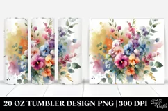 Watercolor Abstract Colorfull Bouquet Gold Foil Product Image 1