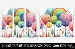 Colorful Whimsical Rainbow Trees | 20 Oz Tumbler Product Image 1