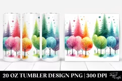 Colorful Whimsical Rainbow Trees | 20 Oz Tumbler Product Image 1