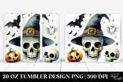 Funny Skull in Watercolor 20 Oz Tumbler Product Image 1
