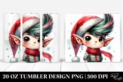 Expressive Elf with Santa Hat Clipart 20 Oz Tumbler Product Image 1