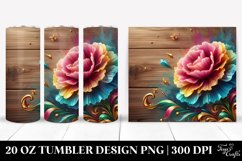 Carnation Wooden Background | 20 Oz Tumbler Product Image 1