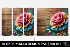 Carnation Wooden Background | 20 Oz Tumbler Product Image 1