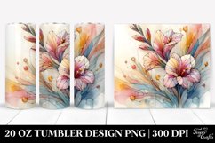 Abstract Pastel Gladiolus Stained 20 Oz Tumbler Product Image 1