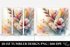 Abstract Pastel Gladiolus Stained 20 Oz Tumbler Product Image 1