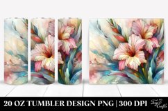 Abstract Pastel Gladiolus Stained 20 Oz Tumbler Product Image 1
