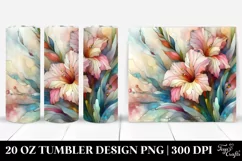 Abstract Pastel Gladiolus Stained 20 Oz Tumbler Product Image 1