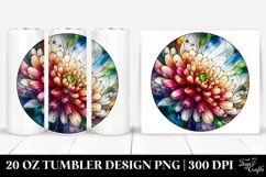Stained Chrysanthemum Watercolor | 20 Oz Tumbler Product Image 1