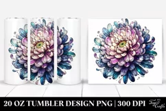 Stained Chrysanthemum Watercolor | 20 Oz Tumbler Product Image 1