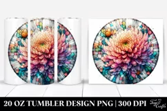 Stained Chrysanthemum Watercolor | 20 Oz Tumbler Product Image 1