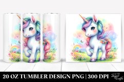 Colorful Baby Unicorn with Meadow. 20 oz Tumbler Design Product Image 1