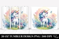Colorful Baby Unicorn with Meadow. 20 oz Tumbler Design Product Image 1