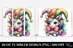 Colorful Baby Unicorn with Jester's Hat. 20 oz Tumbler Product Image 1