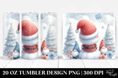 Santa with Gnomes Watercolor | 20 oz Tumbler Product Image 1