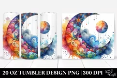 Colorful Half Moon Clipart 20 Oz Tumbler Product Image 1
