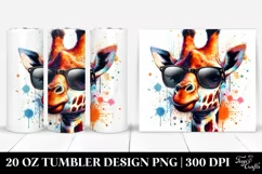 Quirky Colorful Giraffe with Sunglasses. 20 oz Tumbler Product Image 1