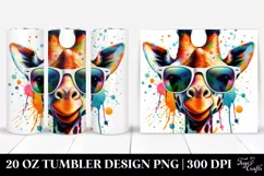 Quirky Colorful Giraffe with Sunglasses. 20 oz Tumbler Product Image 1