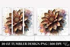 20 Oz Tumbler Sublimation | Wooden Stained Dahlia Small Product Image 1