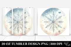 Pastel Christmas Snow Flake | 20 oz Tumbler Product Image 1