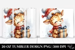 Cute Baby Giraffe with Present Clipart 20 Oz Tumbler Product Image 1