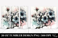 Glossy Azalea Wood Watercolor | 20 Oz Tumbler Product Image 1