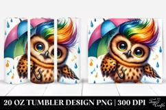 Happy Baby Owl Playing | 20 oz Tumbler Product Image 1