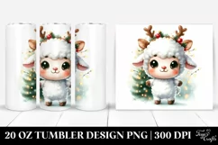 Winter Lamb with Reindeer Horns, PNG Product Image 1