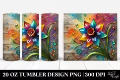 Daffodil Wooden Background | 20 Oz Tumbler Product Image 1