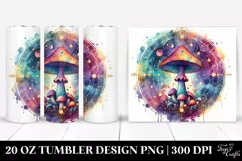 Vibrant Magical Celestial Mushroom 20 Oz Tumbler Product Image 1