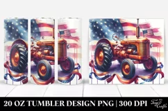 Watercolor Vintage Vibrant Tractor with Ribbons | 20 oz Product Image 1