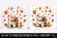 tumbling,Cute Dog Autumn Leaves | 20 oz Tumbler Product Image 1