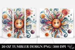 Colorful Watercolor Sun | 20 oz Tumbler Product Image 1