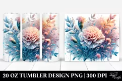 Shiny Carnation Watercolor | 20 Oz Tumbler Product Image 1