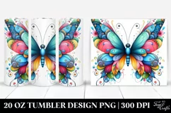Whimsical Colorful Butterfly | 20 Oz Tumbler Product Image 1