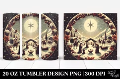 Retro Nativity Scene Clipart, Transparent 20 Oz Tumbler Product Image 1