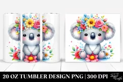 Cute Koala Flower Crown | 20 oz Tumbler Product Image 1