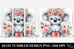 Cute Koala Flower Crown | 20 oz Tumbler Product Image 1