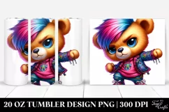 baby Bear with Vibrant Drawing, Expressive 20 Oz Tumbler Product Image 1