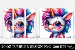 baby Unicorn with Vibrant Drawing, Expressive 20 Oz Tumbler Product Image 1